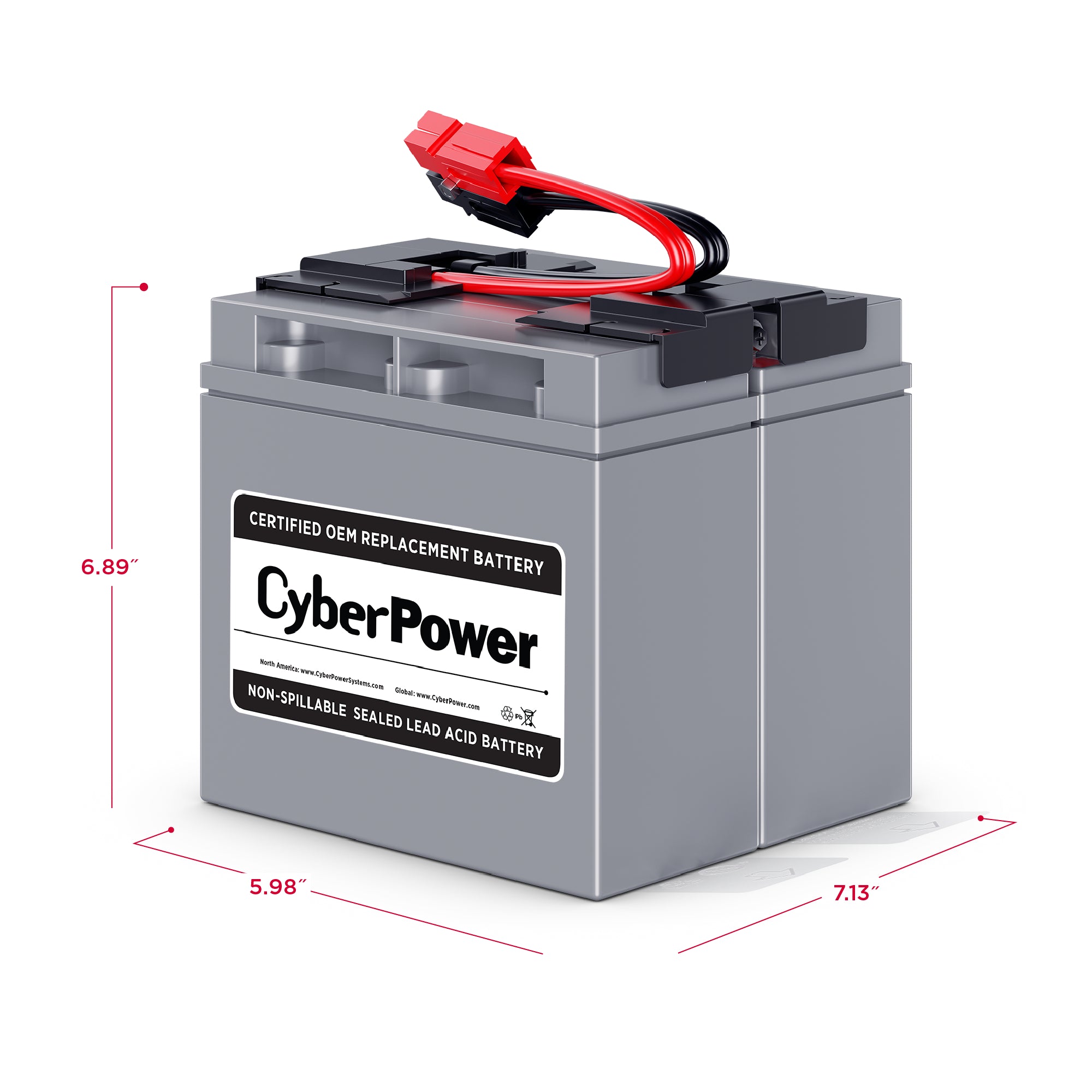 CYBERPOWER - RB12170X2A - Replacement Battery Cartridge for PR1500LCD, 2 batteries, 12V/72AH, Sealed lead-acid, 18 month warranty