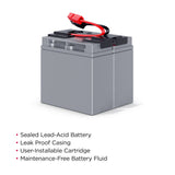 CYBERPOWER - RB1270X2A - Replacement Battery Cartridge for CP1350PFCLCD, 2 batteries, 12V/7AH, Sealed lead-acid, 18 month warranty