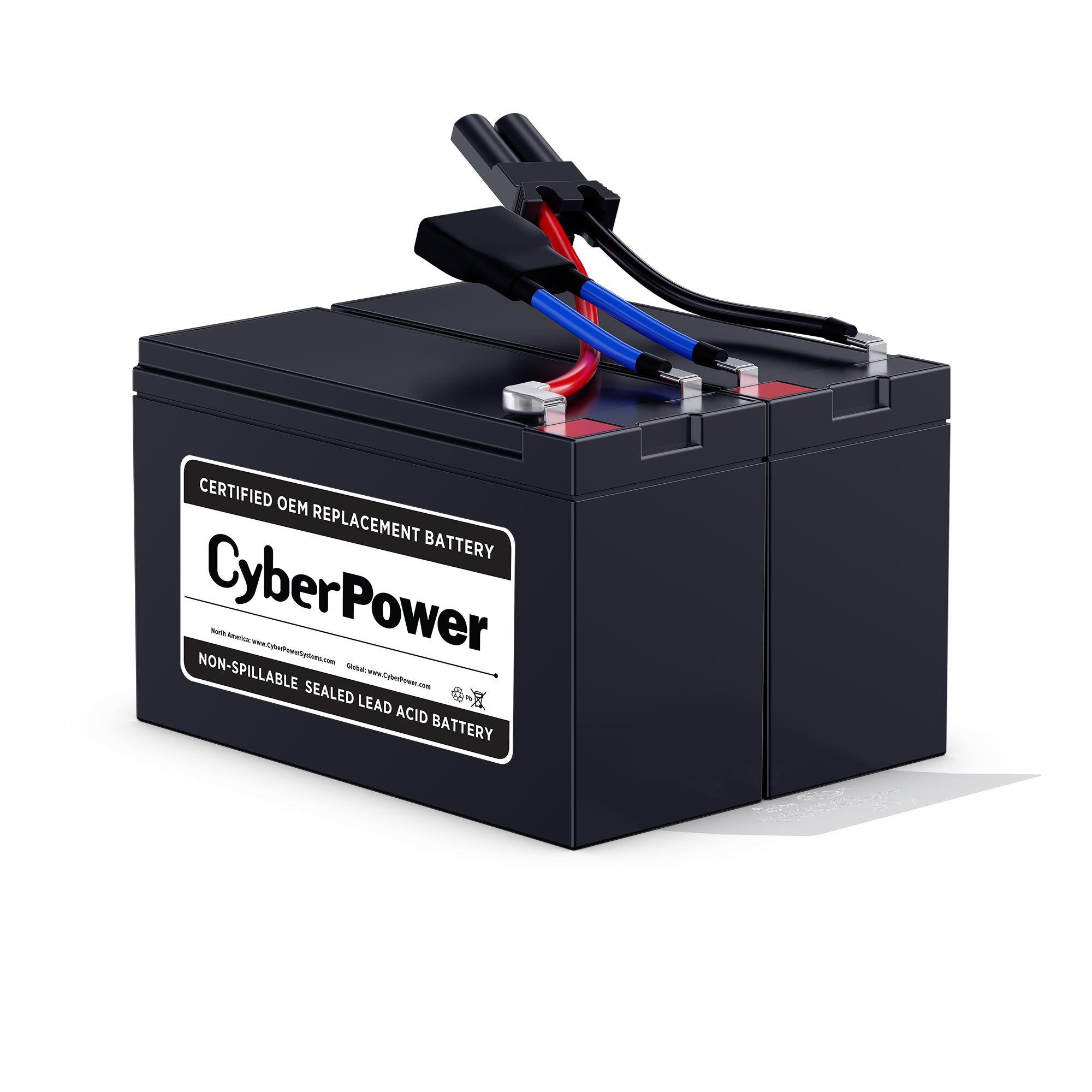 CYBERPOWER - RB1270X2B - Replacement Battery Cartridge for PR750LCD, 2 batteries, 12V/7AH, Sealed lead-acid, 18 month warranty