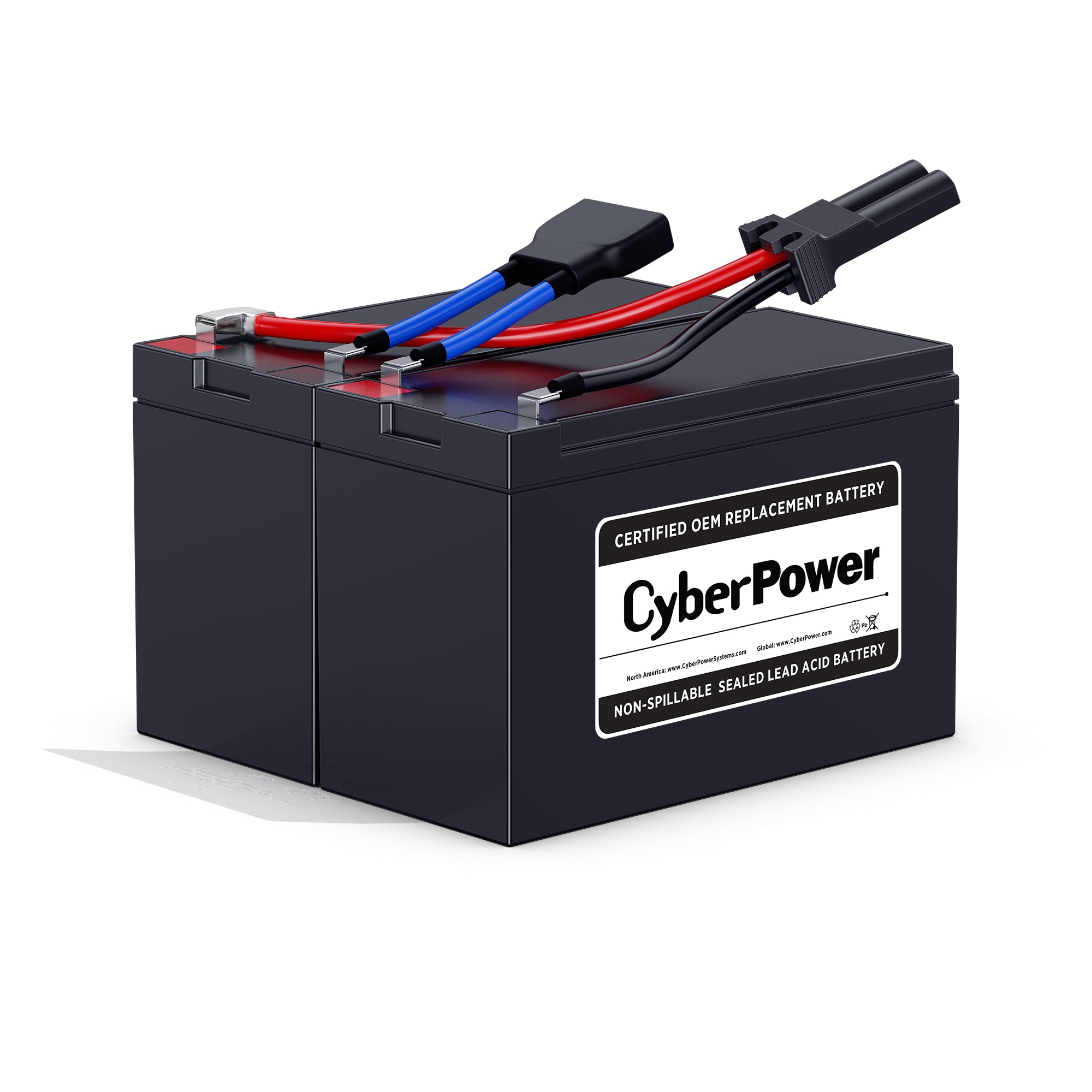 CYBERPOWER - RB1270X2B - Replacement Battery Cartridge for PR750LCD, 2 batteries, 12V/7AH, Sealed lead-acid, 18 month warranty