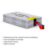 CYBERPOWER - RB1270X4G - Replacement Battery for OR1500PFCRT2U, 4 Batteries, 12V/7Ah, Sealed Lead-Acid, 18 Month Warranty