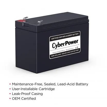 CYBERPOWER - RB1280 - Replacement Battery Cartridge for CP685AVR-G, CP685AVRLCD-G, 1 battery, 12V/8AH, Sealed lead-acid, 18 month warranty