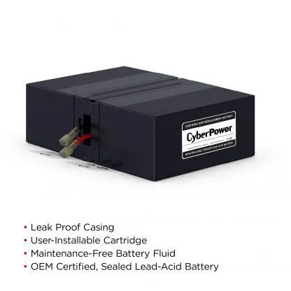CYBERPOWER - RB1280X2A - Replacement Battery Cartridge for CP1500AVRT, CP1500AVRLCD, 2 batteries, 12V/9AH, Sealed lead-acid, 18 month warranty