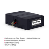 CYBERPOWER - RB1280X2B - Replacement Battery Cartridge for CP1500PFCLCD, 2 batteries, 12V/9AH, Sealed lead-acid, 18 month warranty
