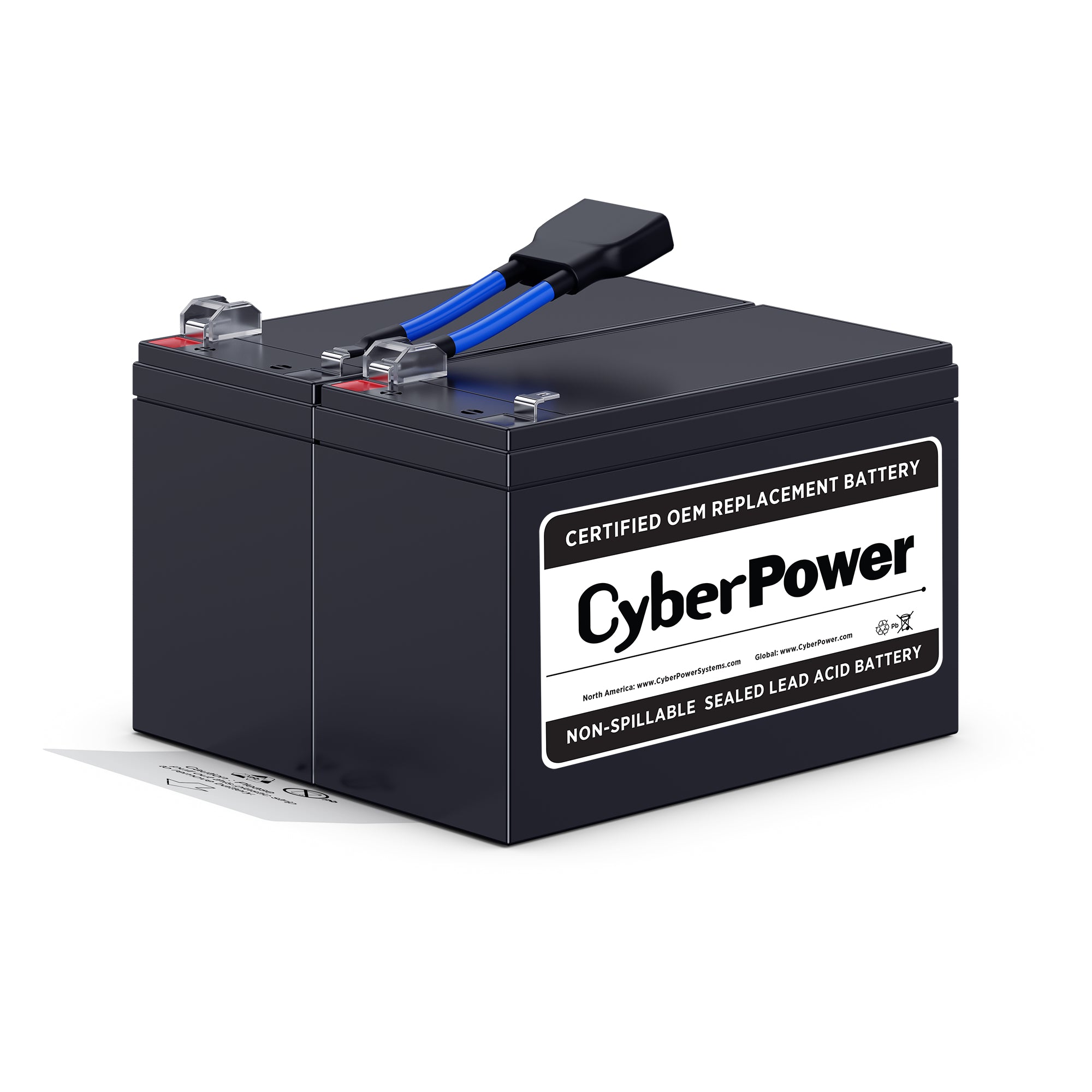 CYBERPOWER - RB1290X2B - REPLACEMENT BATTERY CARTRIDGE, 2 BATTERIES, 12V/9AH, SEALED LEAD-ACID, 18 MONTH WARRANTY