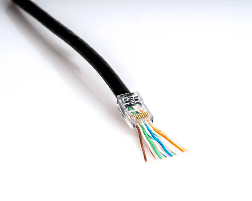 Jonard - RJ456AUS-100 - Unshielded RJ45 Passthrough Connector for CAT6A Cable, Pack of 100