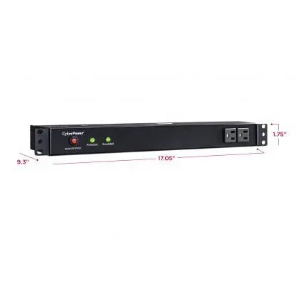 CYBERPOWER - RKBS15S2F10R - 3600 J, 120 V, NEMA 5-15P plug, 12 NEMA 5-15R (2 front, 10 rear), 15 ft cord, Limited lifetime warranty