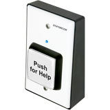 SECO-LARM - RM-R100-TBQ - Wall-Mount Help Button, Clear 2" square button with "Push for Help" message, desktop or wall mounted, powered by 9VDC Battery (included).