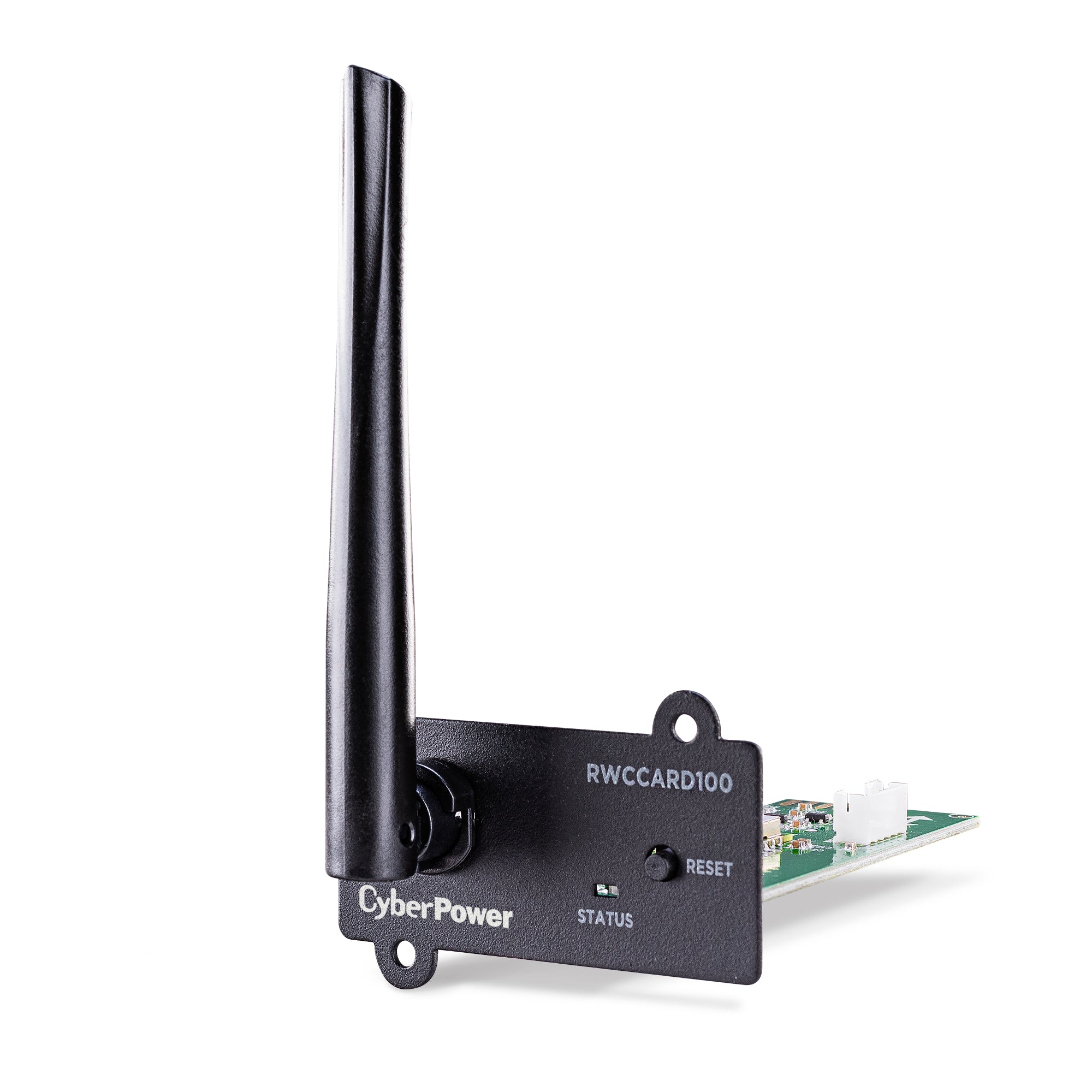 CYBERPOWER - RWCCARD100 - Remotely monitor UPS with via a cloud connection with a mobile app or web-based app. Event notifications via email or application alerts and user upgradeable firmware. Connect with IEEE 802.11b/g/n wireless network.