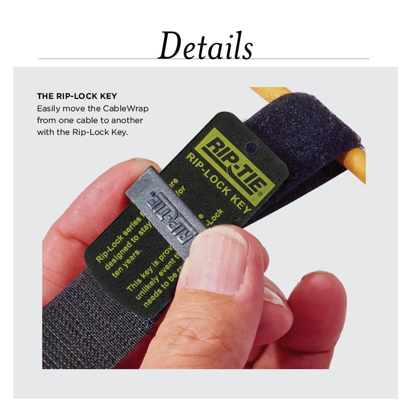 Rip-Tie - RLH-095-WO - One Inch Wide Rip-Lock CableWrap with Write-On Pull Tab 1