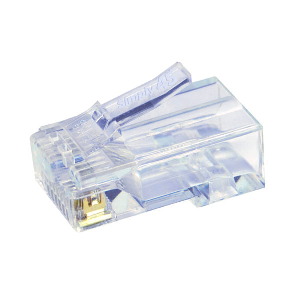 Simply 45 - S45-1000 - Standard Cat5e UTP RJ45 Modular Plugs, Blue Tint - 100pcs/Jar