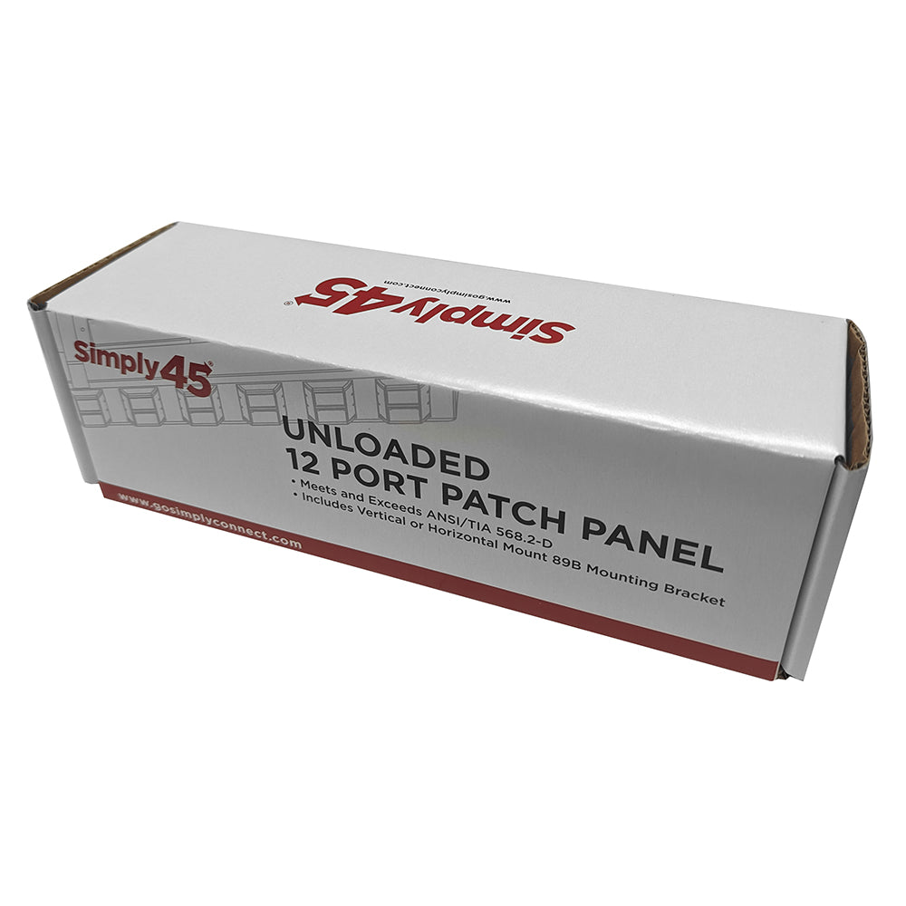 GoSimplyConnect - S45-2012U - 12 Port Unloaded UTP Keystone Patch Panel, Wall Mount Bracket, Cable Ties and Mounting Screws . 1ea/box