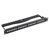 Simply 45 - S45-2024U - 24 Port Unloaded UTP Keystone Patch Panel, 1RU, Cable Management Bracket, cable ties and rack screws. 1ea/box