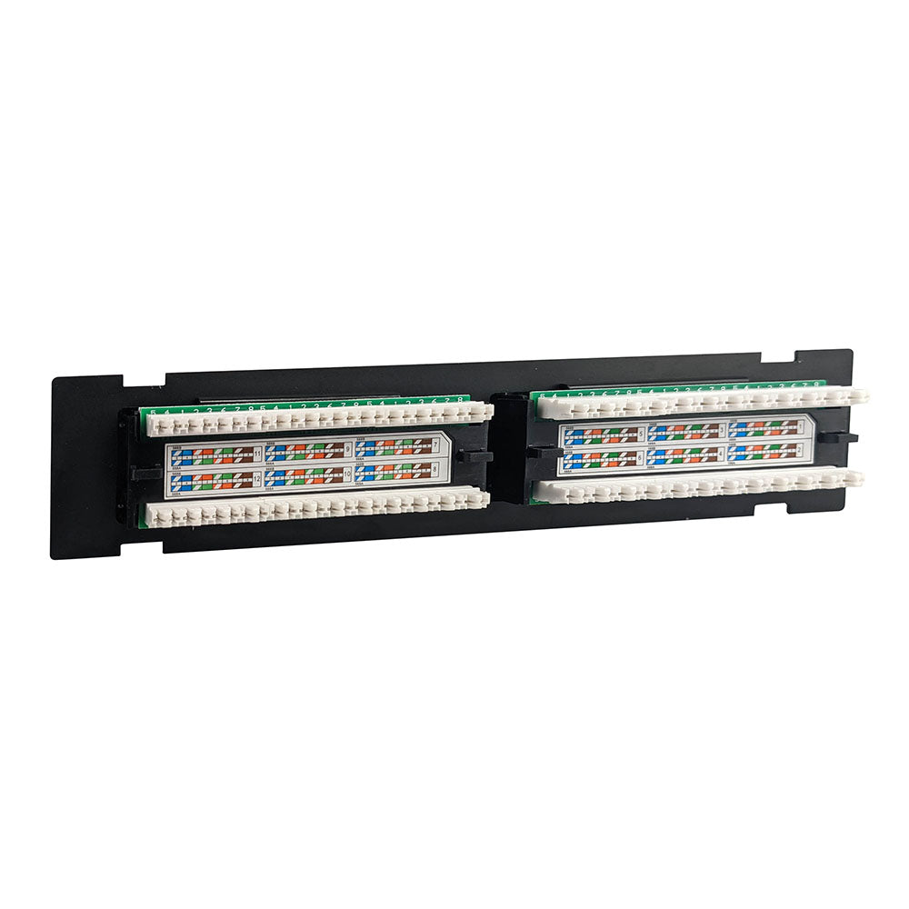 Simply 45 - S45-2512 - 12 Port Loaded UTP Cat5e Patch Panel, 110 style, Wall Mount Bracket, Cable Ties and Rack Mount Screws. 1ea/box