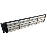 Simply 45 - S45-2548 - 48 Port Loaded UTP Cat5e Patch Panel, 2RU, 110 style, Cable Management Bracket, Cable Ties and Rack Screws. 1ea/box