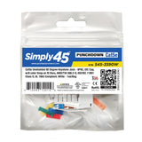 Simply 45 - S45-3590W-25 - Cat5e UTP 90° White Keystone 110 Style, Dust Cover, IDC Cap, UL Listed - 25/Pack