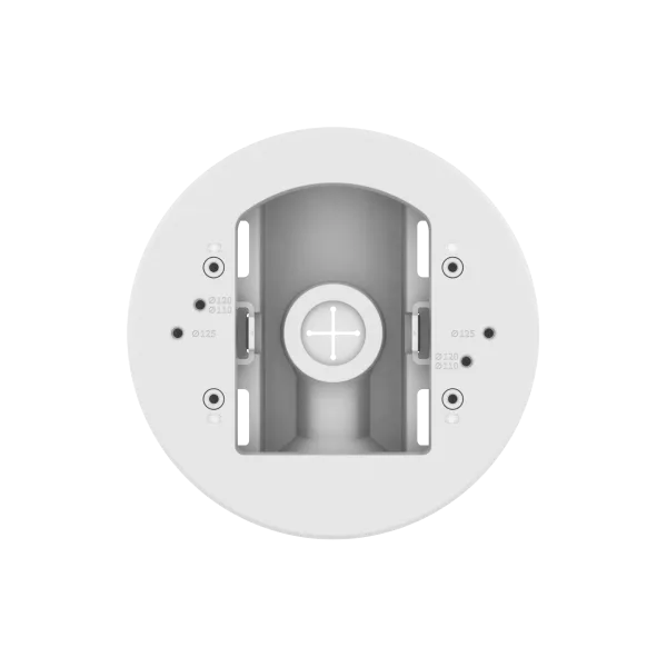Hanwha - SBD-180PMW - Pole mount base. Compatible with: PNV-A6081R/A9081R, XNV-8082R/9082R, XNV-6083R/8083R/8093R/9083R
 XNV-6123R, XNV-6083Z/8083Z, XNV-6083RZ/8083RZ/9083RZ, PND-A6081RV/A9081RV, XND-8082RV/9082RV, XNF-9010RV/9013RV, XND-6083RV/8083R