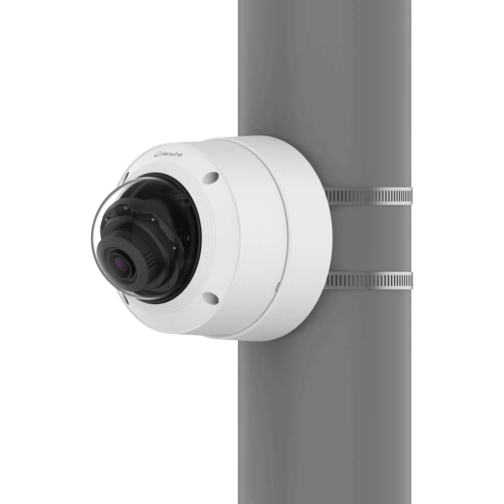 Hanwha - SBD-180PMW - Pole mount base. Compatible with: PNV-A6081R/A9081R, XNV-8082R/9082R, XNV-6083R/8083R/8093R/9083R
 XNV-6123R, XNV-6083Z/8083Z, XNV-6083RZ/8083RZ/9083RZ, PND-A6081RV/A9081RV, XND-8082RV/9082RV, XNF-9010RV/9013RV, XND-6083RV/8083R