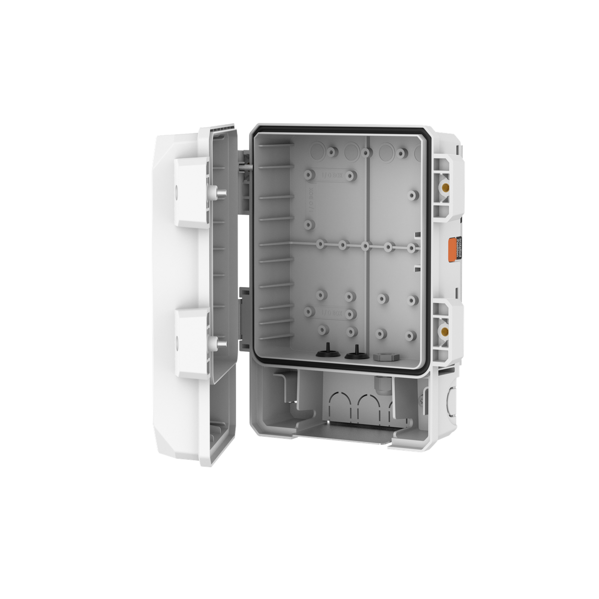 Hanwha - SBP-050NBW - Installation Cabinet compatible with
 1. Camera Direct: QNV-C8083R/C9083R, XND-C6083RV/C7083RV/C8083RV/C9083RV, XNV-C6083R/C7083R/C8083R/C9083R, XND-6083RV/8083RV/9083RV, XNV-6083R/8083R/8093R/9083R
 2. SBP-156WMW & SBP-250WMW
 