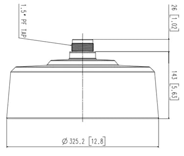 Hanwha - SBP-317HMWP - Hanging Cap Adapter with extra storage space. Can be used with PNM-9084RQZ / PNM-9084RQZ1 / PNM-9085RQZ / PNM-9085RQZ1. Mount screw size : PF 1 1/2