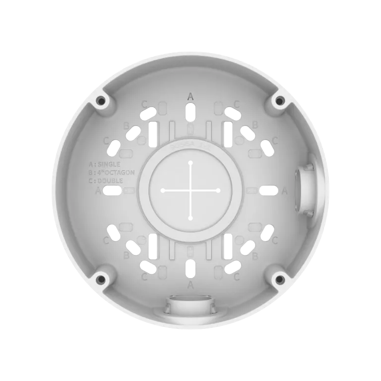 Hanwha - SBV-140BW - Back box for dome cameras. Compatible with: QNV-C8083R/C9083R, QNV-C8011R/C8012/C9011R, QND-6011/6021,
 QND-8011/8021, QND-6012R/6022R/6082R, QND-7012R/7022R/7082R, QNE-8011R/8021R