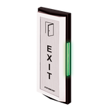 SECO-LARM - SD-7098-SKDQ - Surface-mount Elbow RTE Push Plate, LED indicator (Red-Standby, Green Triggered). Outputs 1A@30VDC. 12/24 VDC operation. Current draw 24mA@12VDC standby 45mA Active