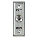 SECO-LARM - SD-7101KBPE1Q - Black pushbutton on stainless-steel, slimline face plate. N.C. (push-to-open) switch, 1A@125VAC. "EXIT" and "SALIDA" printed on plate.