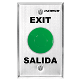 SECO-LARM - SD-7201GAPT1Q - 1½" Green mushroom-cap button. NO/NC contact, rated 5A@125VAC. Stainless-steel, single-gang plate. Built-in delay timer (1~180 sec), NO/NC contact, rated 3A@24VDC. Includes built-in buzzer. "EXIT" and "SALIDA" printed on p