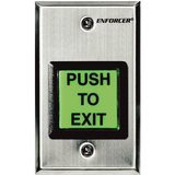 SECO-LARM - SD-7202GC-PTQ - Illuminated green 2" square momentary pushbutton. NO/NC Contact, rated 3A@24VDC. Built-in timer (1~180 sec). Stainless-steel single-gang plate. ETL Listed. Conforms to UL Std. 294