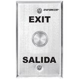 SECO-LARM - SD-7204SGEX1Q - Vandal-resistant, 1" diameter, stainless-steel momentary pushbutton on stainless-steel single-gang plate. SPDT switch, 5A@250VAC. "EXIT" and "SALIDA" printed on plate. ETL Listed. Conforms to UL Std. 294