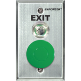 SECO-LARM - SD-7217-GSBQ - R-T-E Plate with 1½" Green mushroom-cap button, 12/24 VDC operation with dual-color LED (red/gree) and adjustable buzzer (85~95dB). NO/NC contact, rated 10A@125VAC.