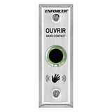SECO-LARM - SD-9163-KS2Q - Outdoor No-Touch Sensor with French message, slimline. Adjustable sensing range and relay trigger duration. "SORTIE SANS CONTACT" printed on plate. ETL Listed. Conforms to UL Std. 294