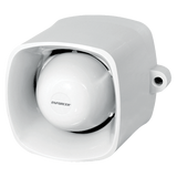 SECO-LARM - SH-816S-BMQ - 4-in-1 Multi-Purpose Siren. The ENFORCER 4-in-1 Multi-Purpose Siren is multiple communication and signaling devices in one: siren, internal message (up to 2MB .WAV or MP3), broadcast, 9~15 VDC Self-Contained 115dB Warble-Ton