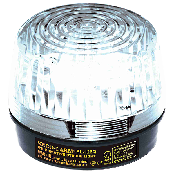 SECO-LARM - SL-126Q/C - Xenon Tube Strobe Light - Clear, 6-12VDC, UL Listed