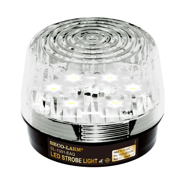 SECO-LARM - SL-1301-EAQ/C - Clear LED Strobe Light - 6 LEDs, Flash Only, 9-15 VDC
