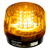 SECO-LARM - SL-1301-SAQ/A - 10~24 VDC LED Strobe Light with built in programable siren. Incorporates 54 LEDs. 50,000-Hour operating life. Six different flash patterns. Adjustable flashing speed. Indoor/outdoor use. Amber lens.