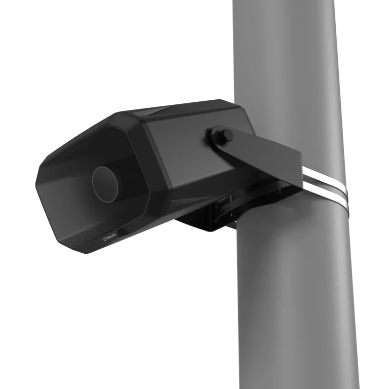 Hanwha - SPA-H100B - IP Audio Speaker, Two-way audio, Scheduler, Background Music, Text To Speech, 10W Amp, 124dB Output, Freq. Range 650Hz-5.3kHz, 1GB Internal Storage, Single Micro SD slot (Up to 32GB), Built in Relay, SUNAPI, Onvif, SIP, P2P-SIP, 