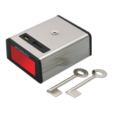 SECO-LARM - SS-078Q - Latching N.O. Panic Button. Push-to-close, with key reset. 1A@12VDC. Surface-mount ABS plastic case with stainless-steel cover.