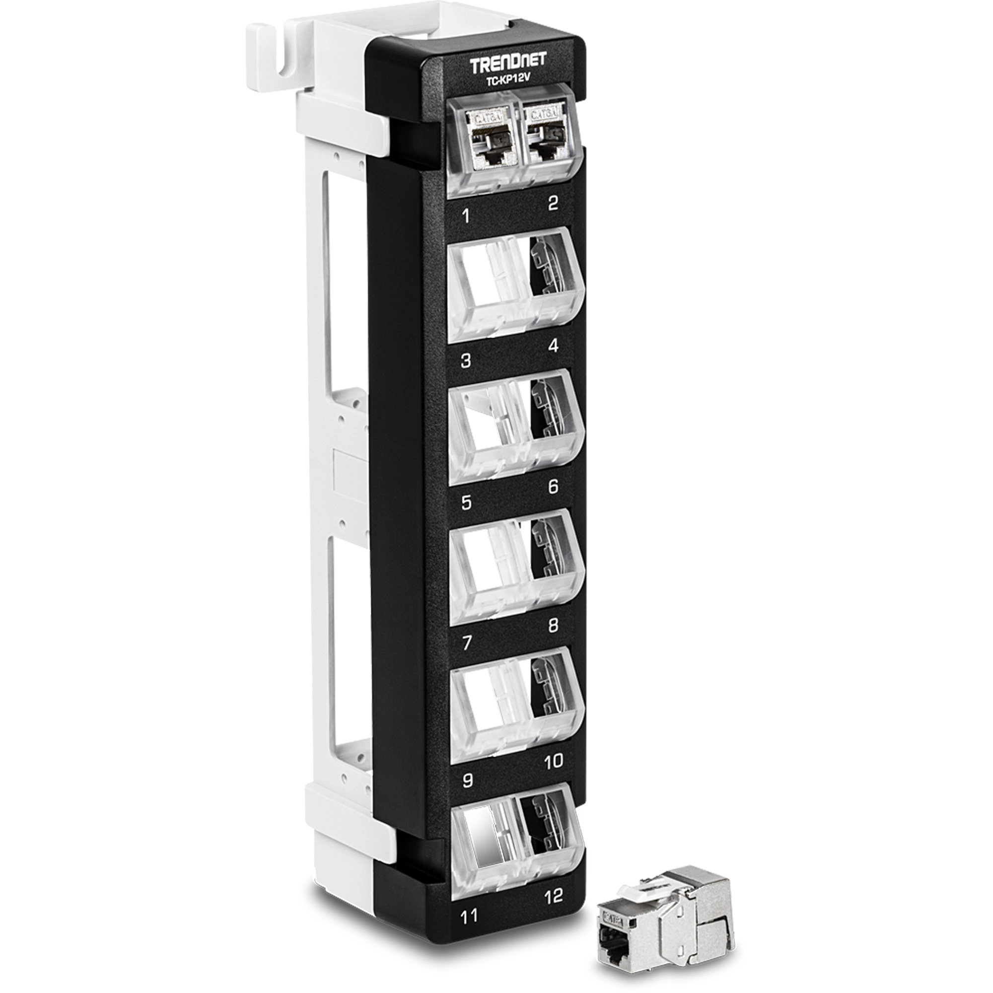 TRENDNET - TC-KP12V - 12-Port Blank Angled Wall Mount Keystone Patch Panel