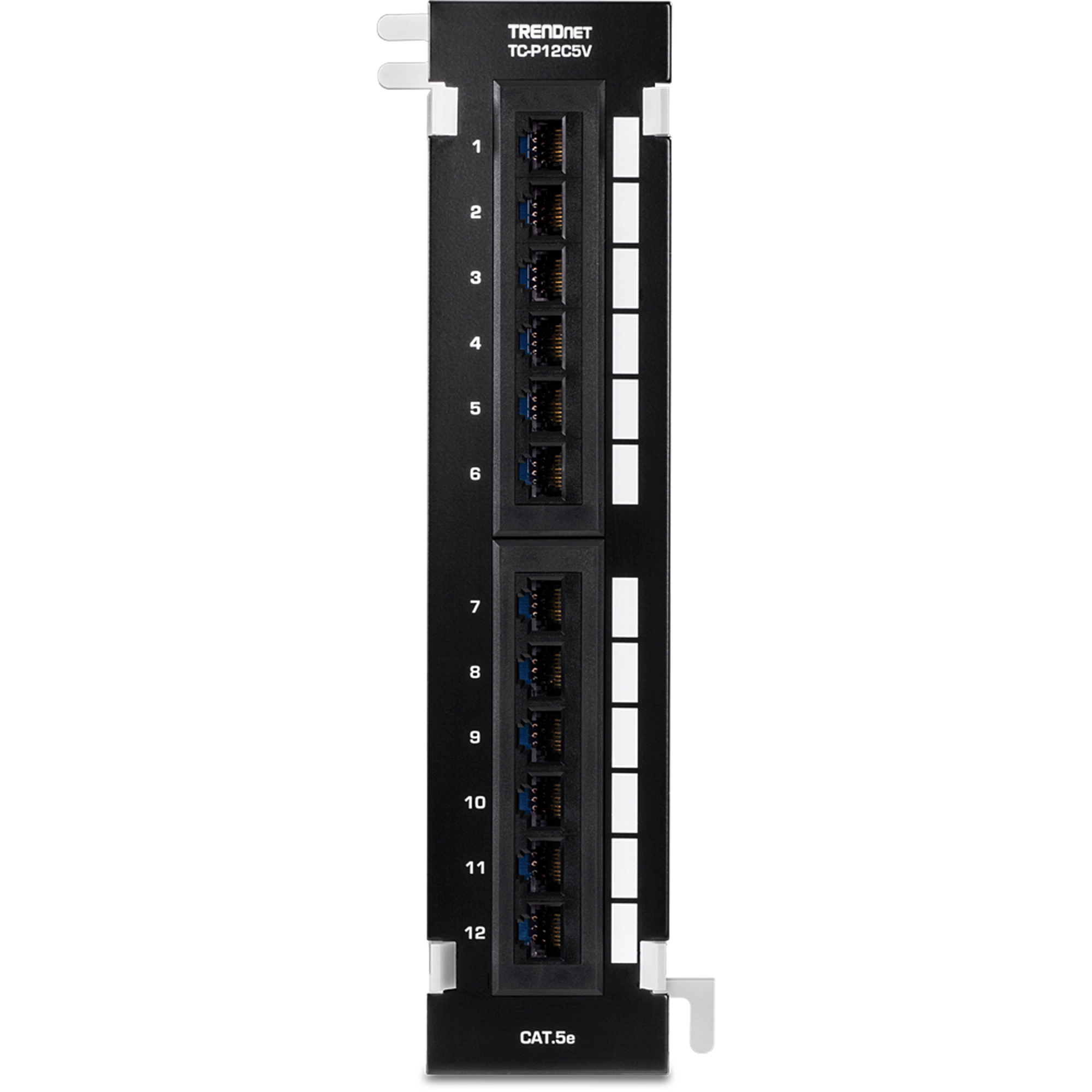 TRENDNET - TC-P12C5V - 12-Port Cat5e Unshielded Wall Mount Patch Panel with Included 89D Bracket