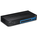 TRENDNET - TEG-082WS - 8 Port Gigabit Web Smart Switch, 10/100/1000 Mbps, SFP, rack mountable, fanless