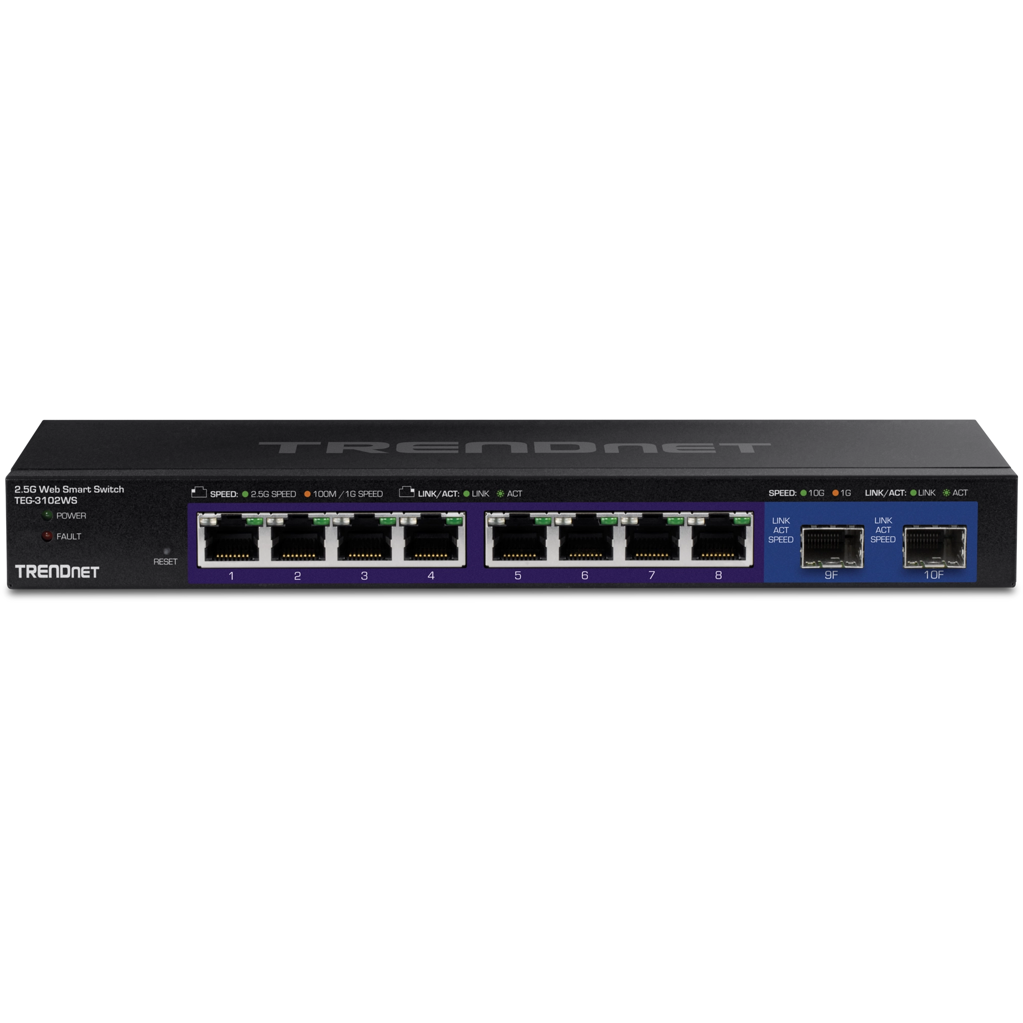 TRENDNET - TEG-3102WS - 10-Port 2.5G Web Smart Switch