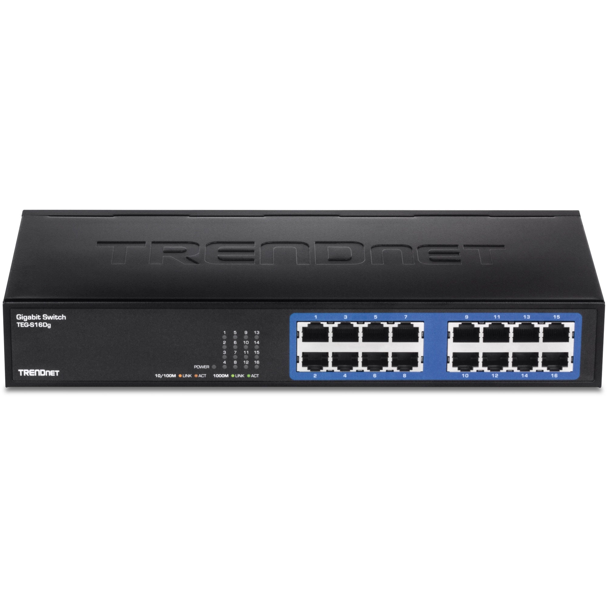 TRENDNET - TEG-S16Dg - 16-port Gigabit GREENnet Switch(Metal Desktop) w/ internal power