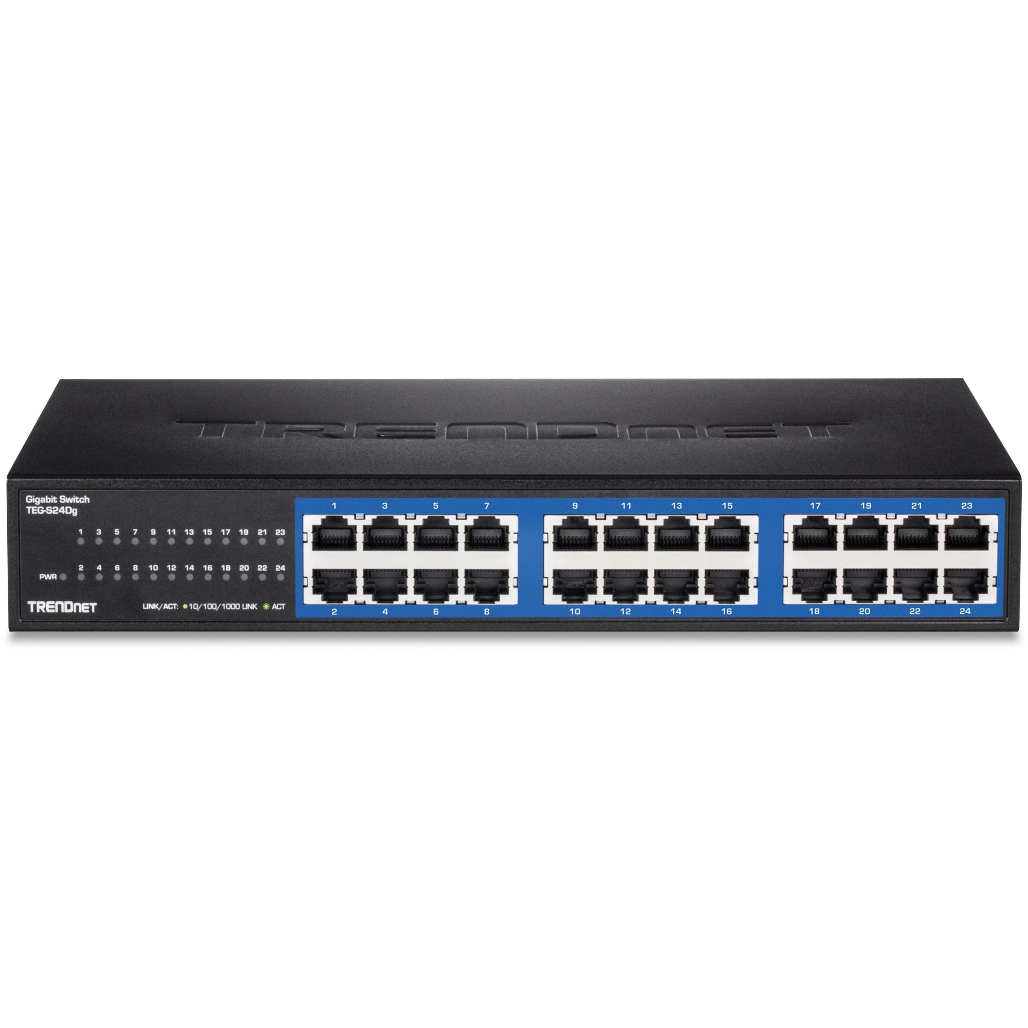 TRENDNET - TEG-S24Dg - 24-port Gigabit GREENnet Switch(Metal Desktop) w/ internal power