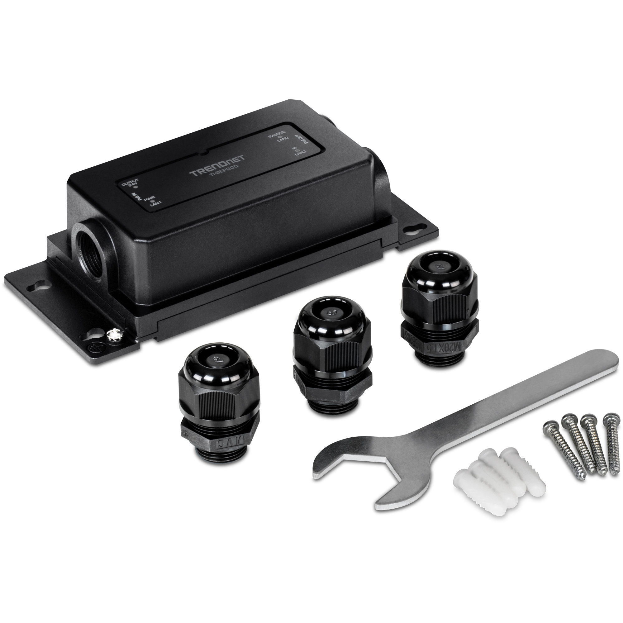 TRENDNET - TI-BEP200 - 2-Port Industrial Outdoor Gigabit Active/Passive PoE+ Extender