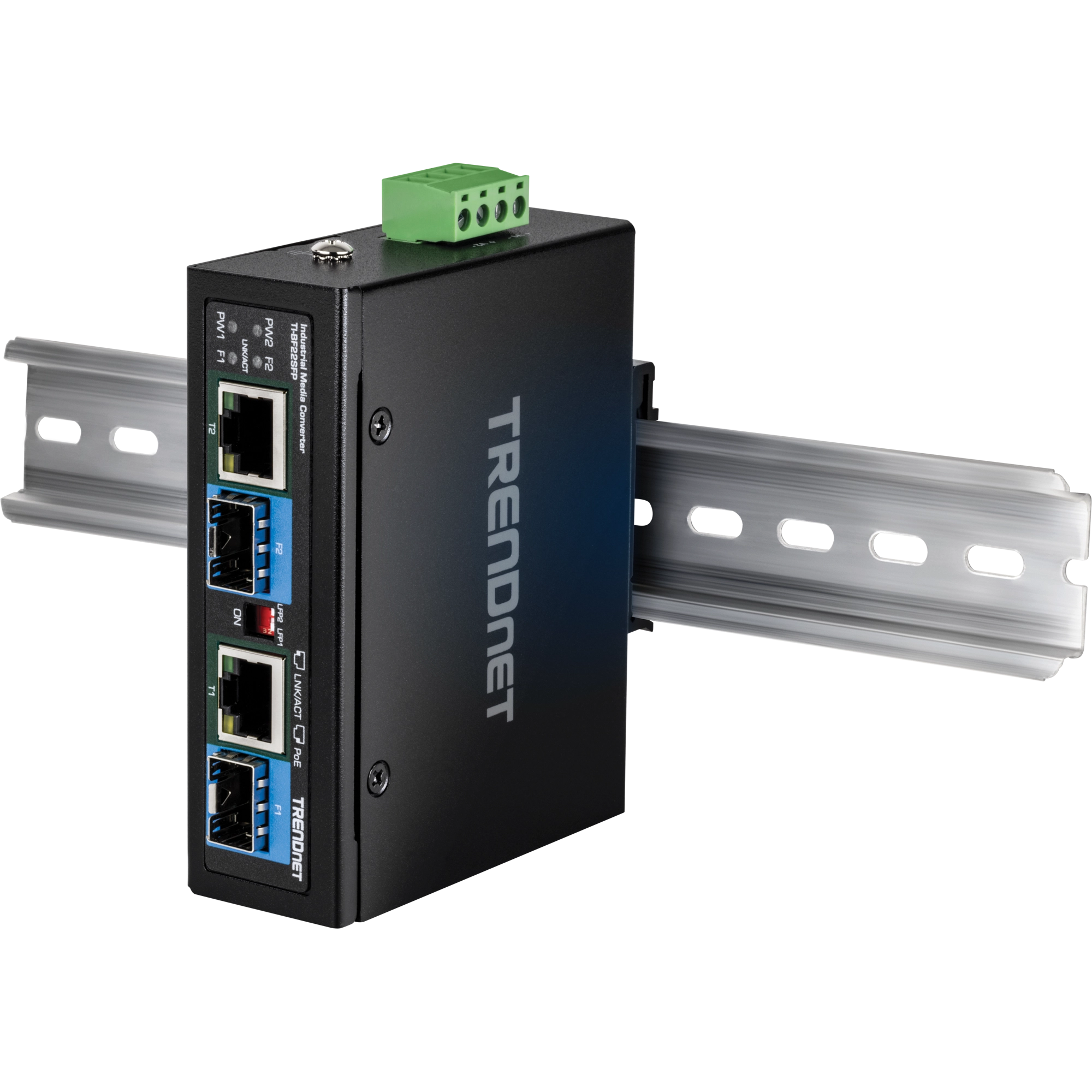 TRENDNET - TI-BF22SFP - 2-Port Industrial SFP to Gigabit PoE++ Media Converter