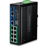 TRENDNET - TI-BG108 - 10-Port Industrial Gigabit 400W PoE++ DIN-Rail Switch