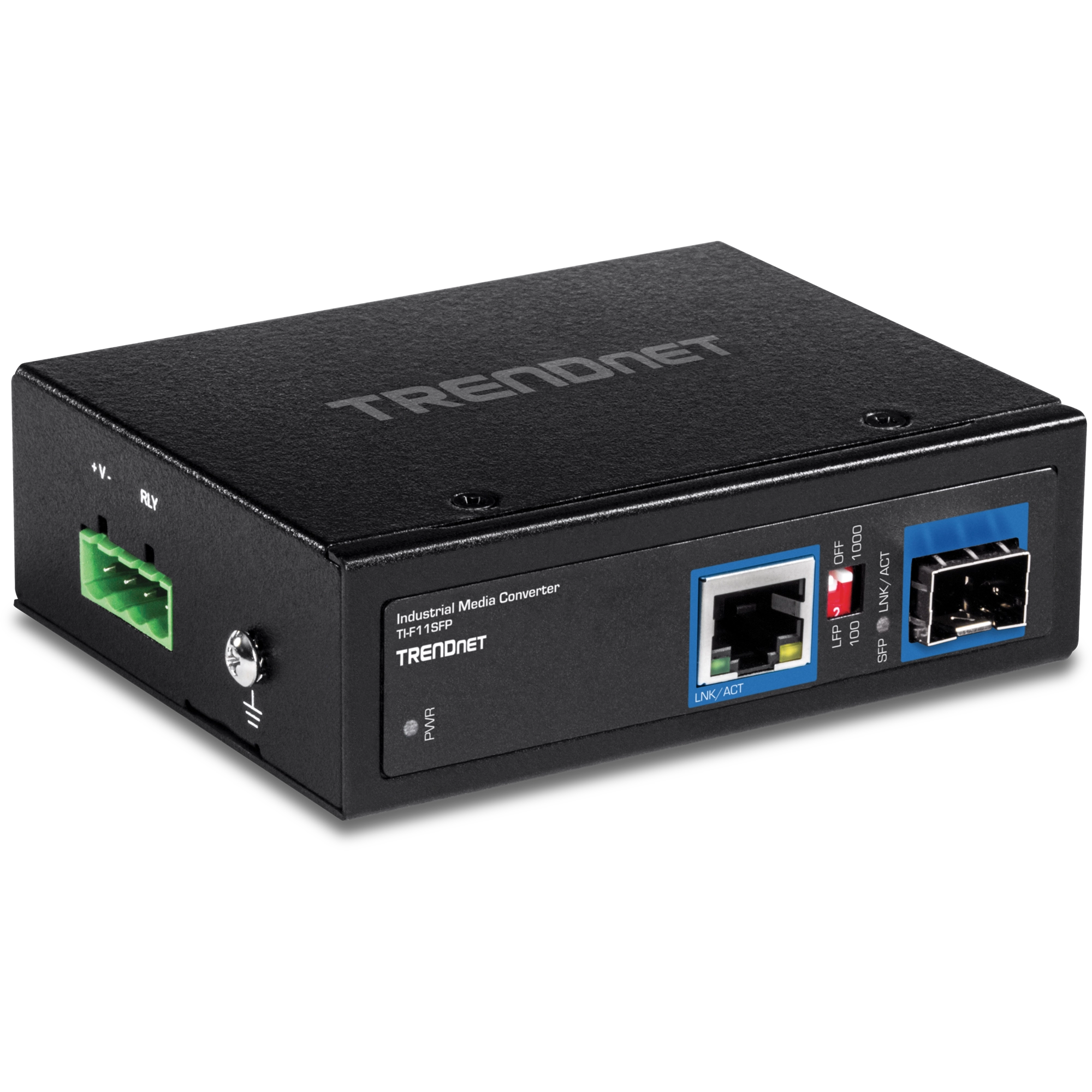 TRENDNET - TI-F11SFP - Hardened Industrial 100/1000Base-T to SFP Media Converter