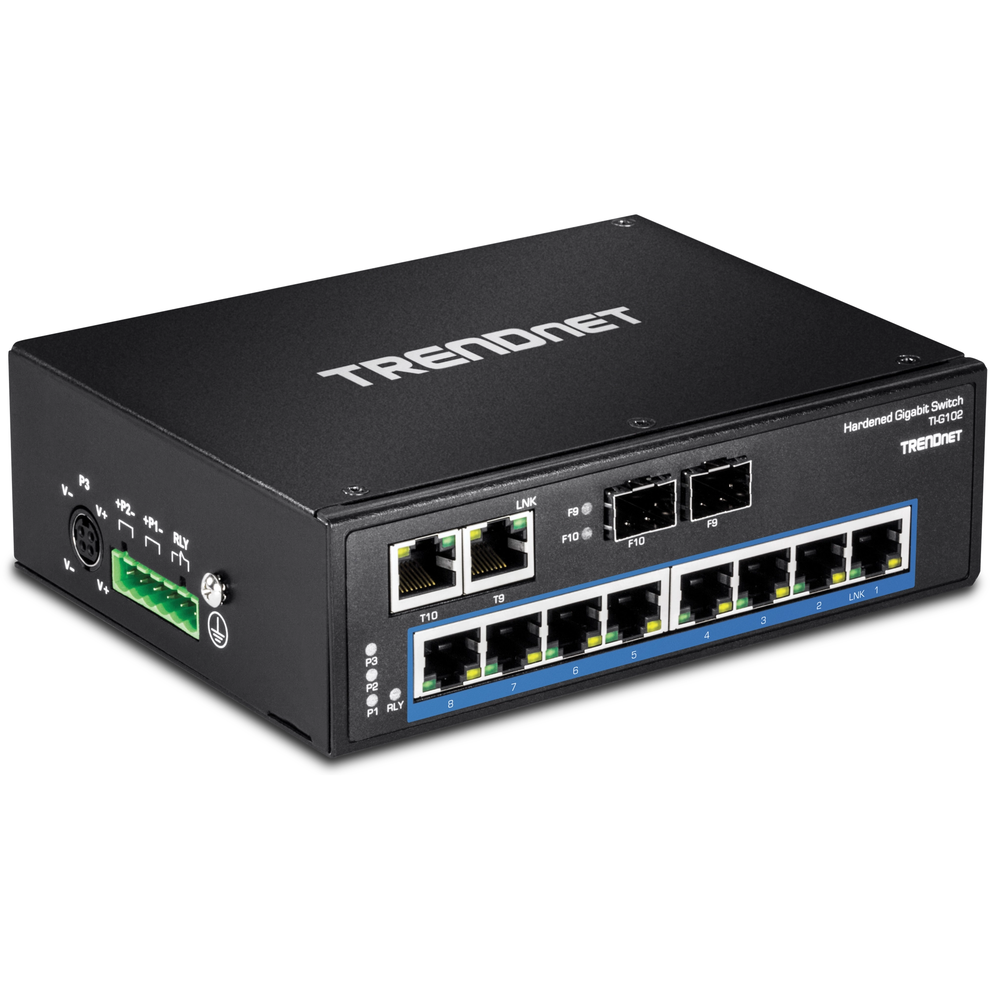 TRENDNET - TI-G102 - 10-Port Hardened Industrial Gigabit DIN-Rail Switch