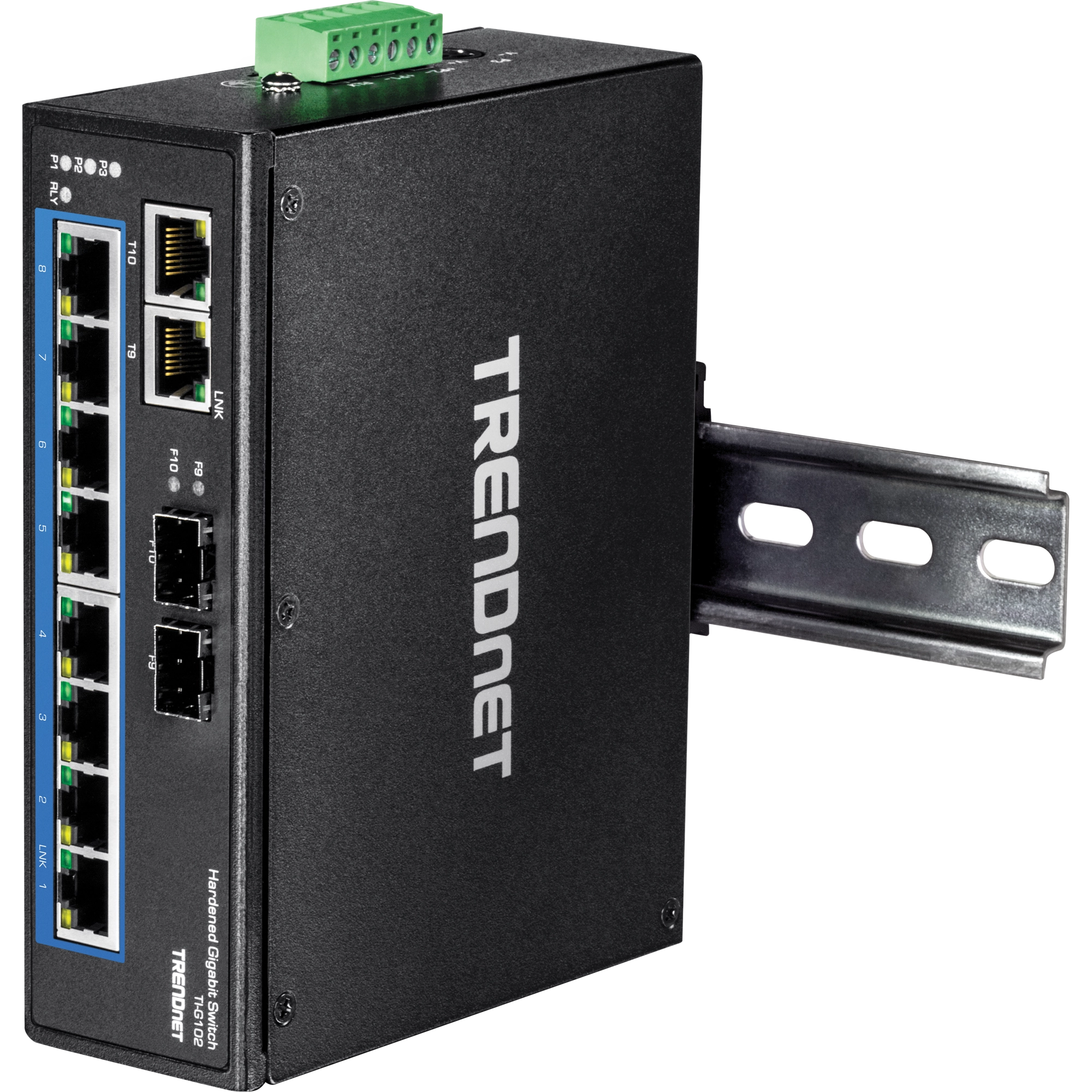 TRENDNET - TI-G102 - 10-Port Hardened Industrial Gigabit DIN-Rail Switch